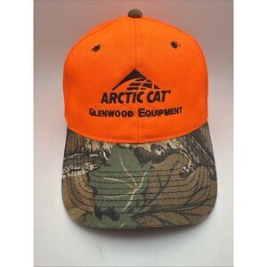 Arctic Cat Hat Cap  Blaze Orange And Camouflage Strapback Adjustable Hunting